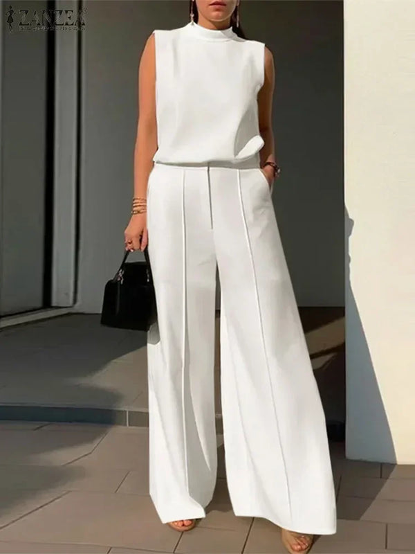 Caminito - Elegante conjunto de top y pantalón de pierna ancha