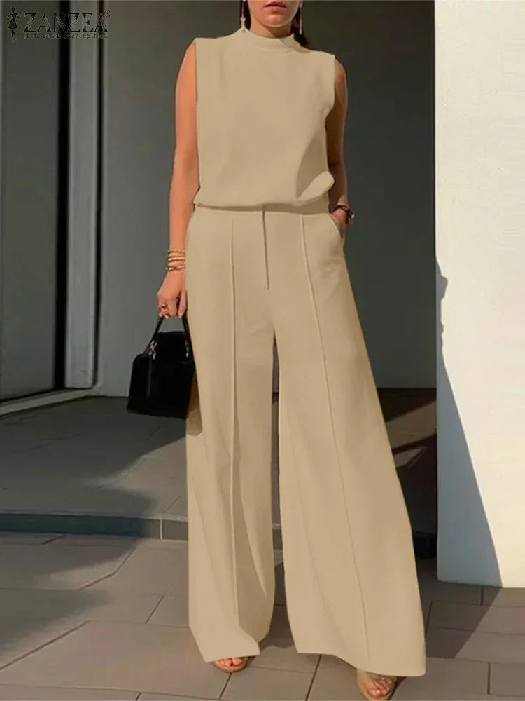 Caminito - Elegante conjunto de top y pantalón de pierna ancha